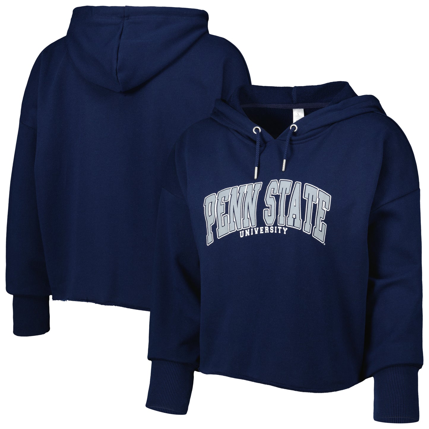 Women's ZooZatz Navy Penn State Nittany Lions Core University Cropped French Terry Pullover Hoodie