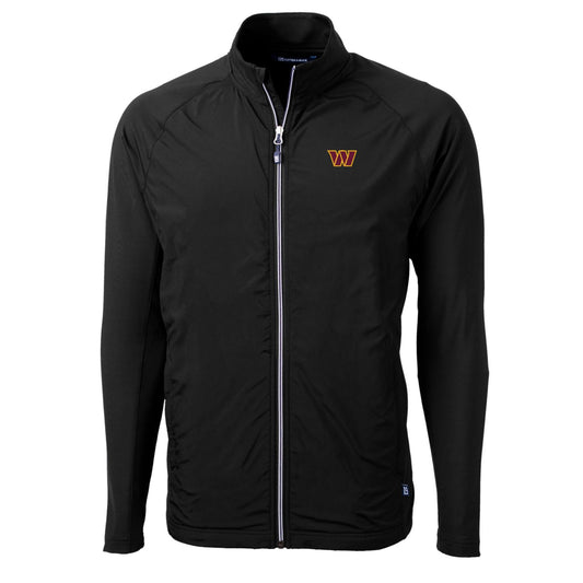 Men's Cutter & Buck Black Washington Commanders Adapt Eco Full-Zip Jacket