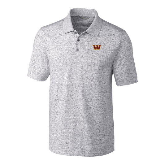 Men's Cutter & Buck Gray Washington Commanders Advantage Space Dye Tri-Blend Polo