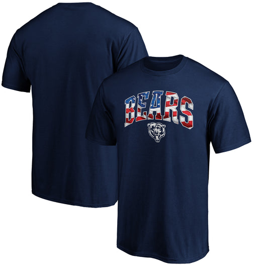 Men's Navy Chicago Bears Banner Wave Logo T-Shirt