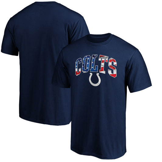 Men's Navy Indianapolis Colts Banner Wave Logo T-Shirt