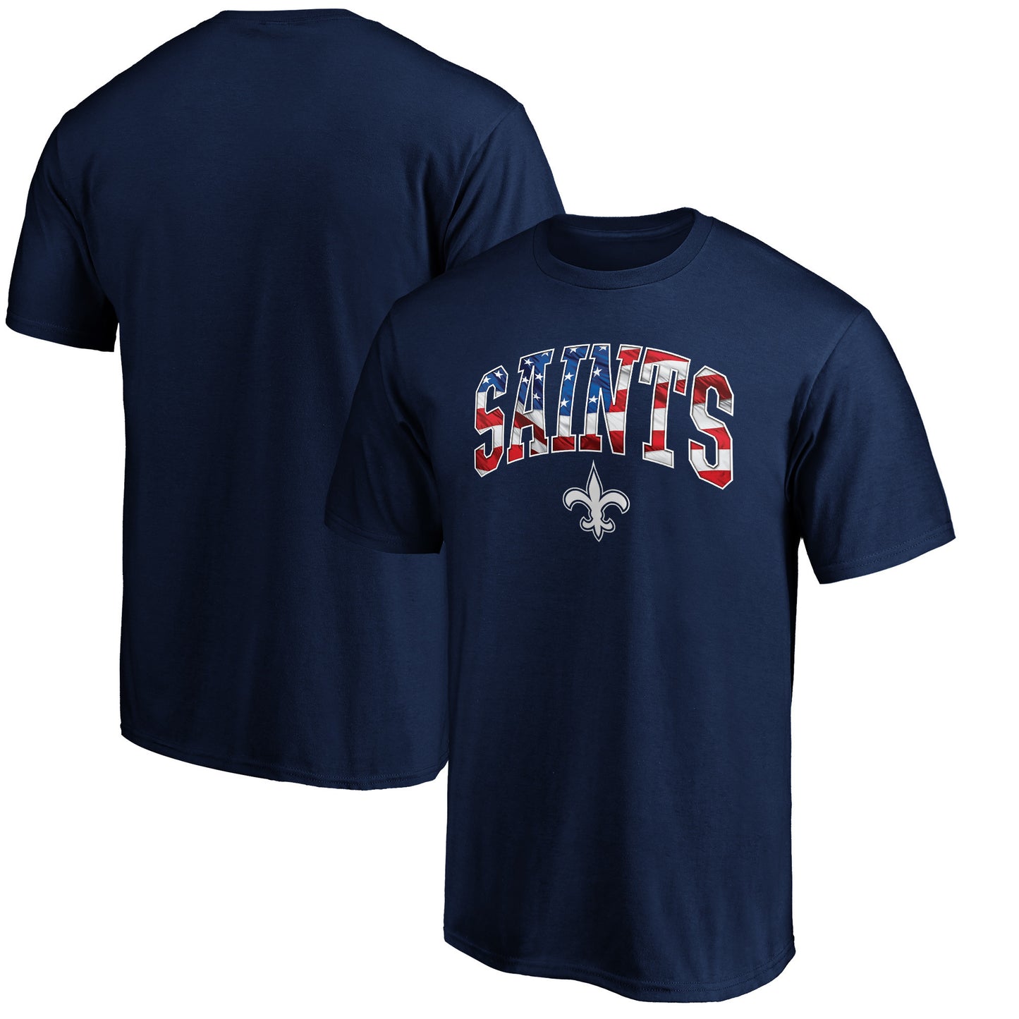 Men's Navy New Orleans Saints Banner Wave Logo T-Shirt