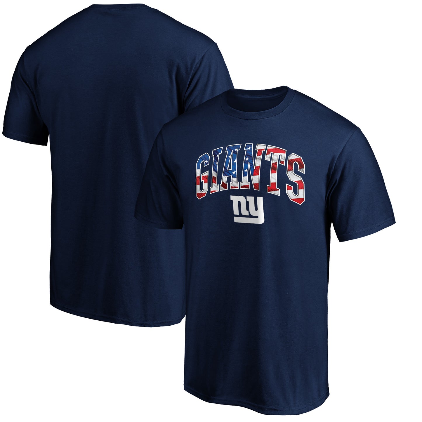 Men's Navy New York Giants Banner Wave Logo T-Shirt