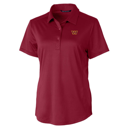 Women's Cutter & Buck Burgundy Washington Commanders Logo Prospect Textured Stretch Polo