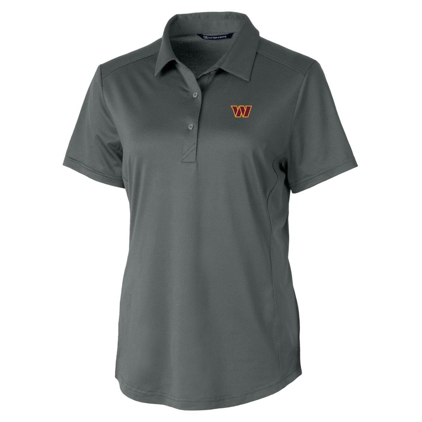 Women's Cutter & Buck Gray Washington Commanders Prospect Textured Stretch Polo