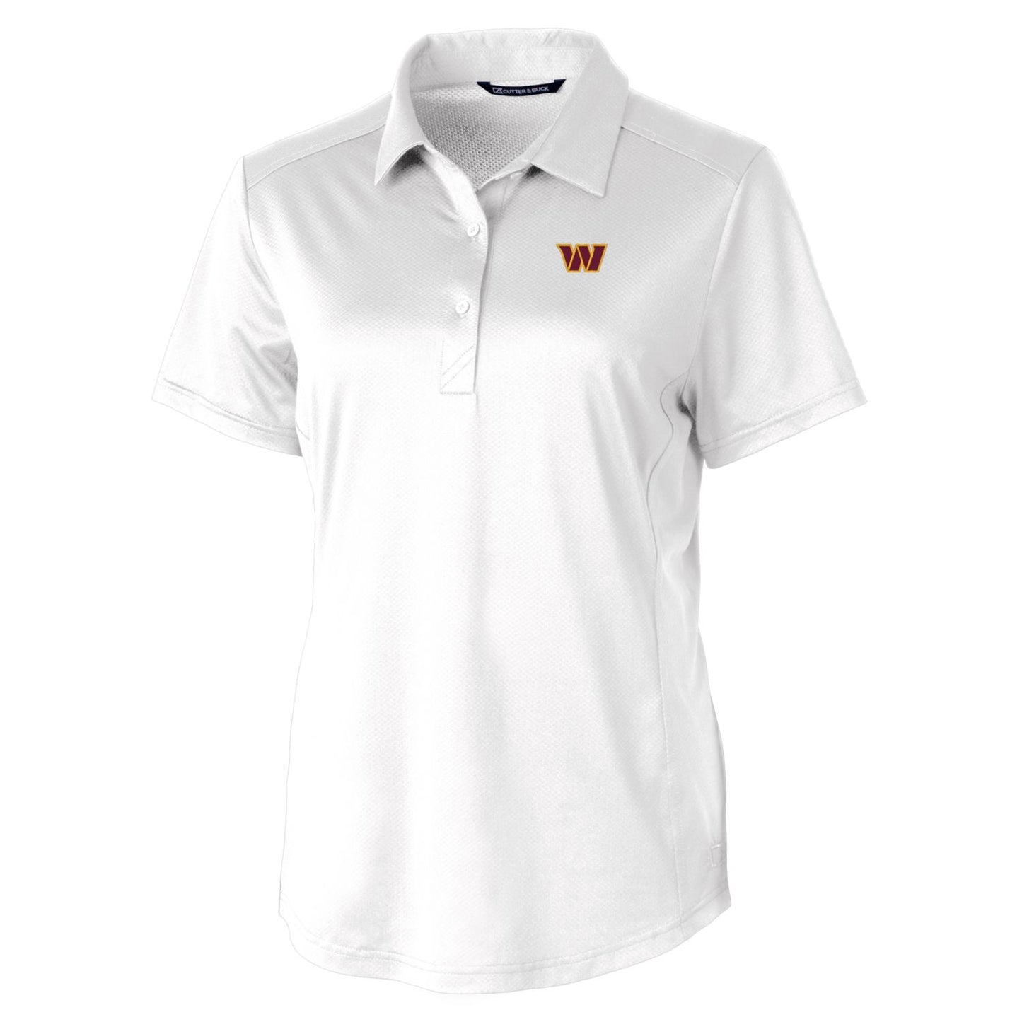 Women's Cutter & Buck White Washington Commanders Prospect Textured Stretch Polo