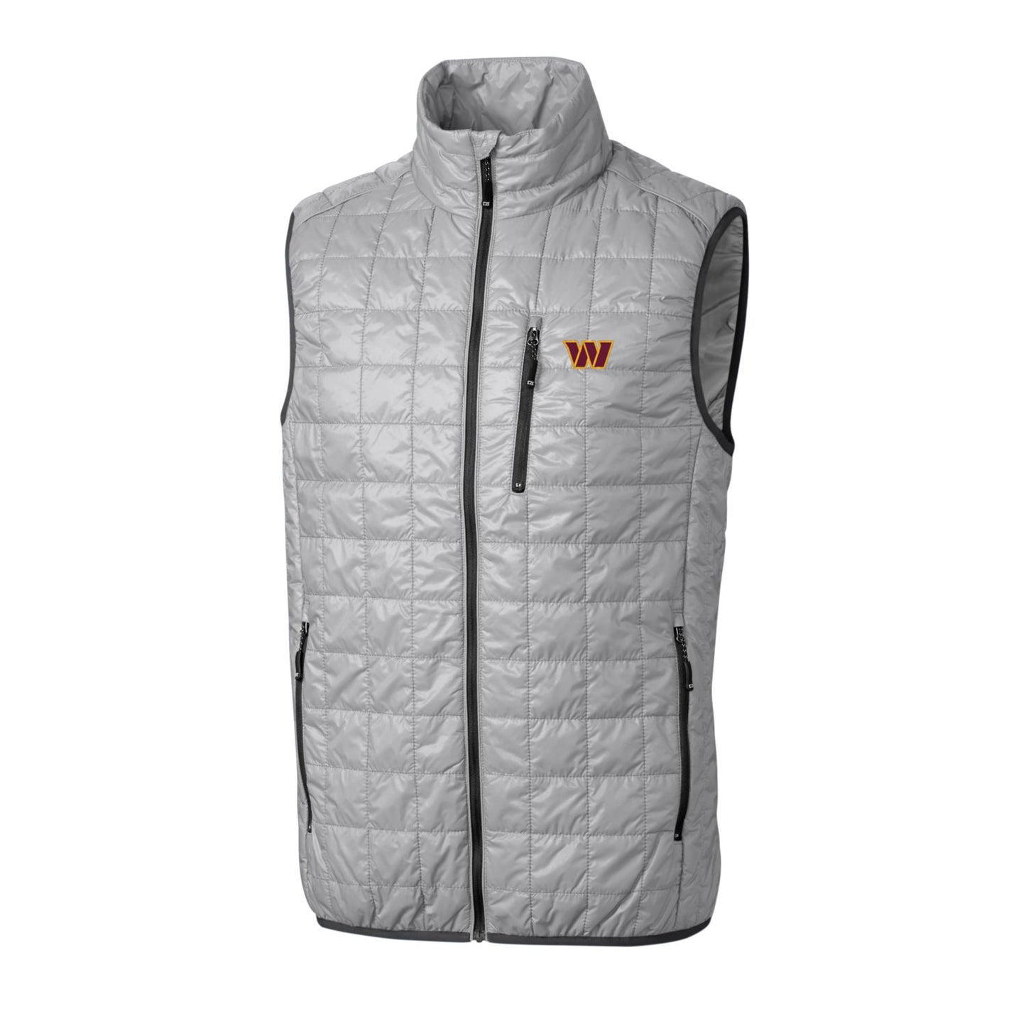 Men's Cutter & Buck Gray Washington Commanders Big & Tall Rainier Eco Insulated Full-Zip Puffer Vest