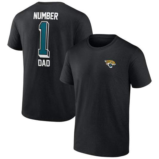 Men's Black Jacksonville Jaguars Number One Dad T-Shirt