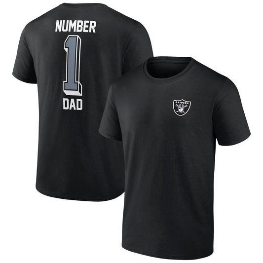 Men's Black Las Vegas Raiders Number One Dad T-Shirt