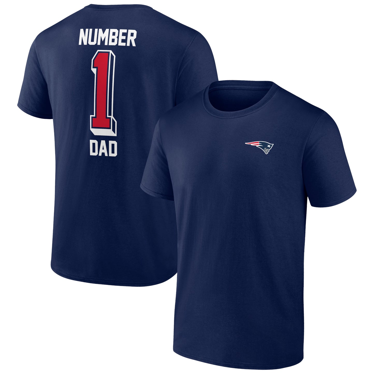 Men's Navy New England Patriots Number One Dad T-Shirt