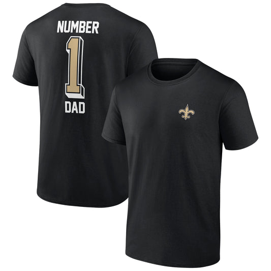 Men's Black New Orleans Saints Number One Dad T-Shirt