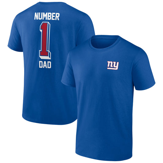 Men's Royal New York Giants Number One Dad T-Shirt