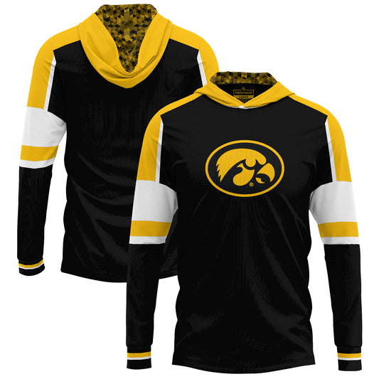 Men's Black Iowa Hawkeyes Long Sleeve Hoodie T-Shirt