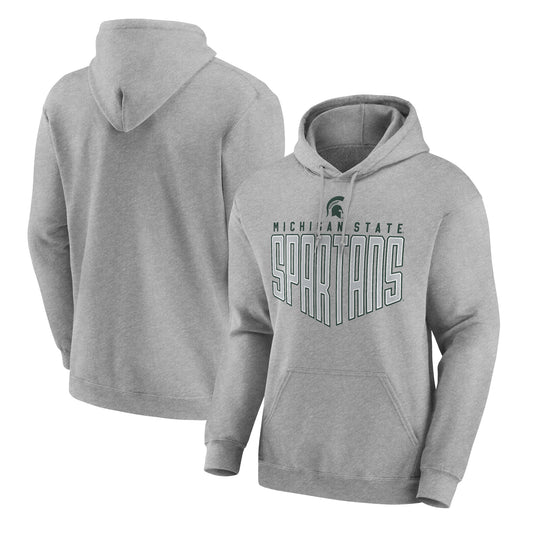 Men's Heathered Gray Michigan State Spartans Jump The Gun Pullover Hoodie