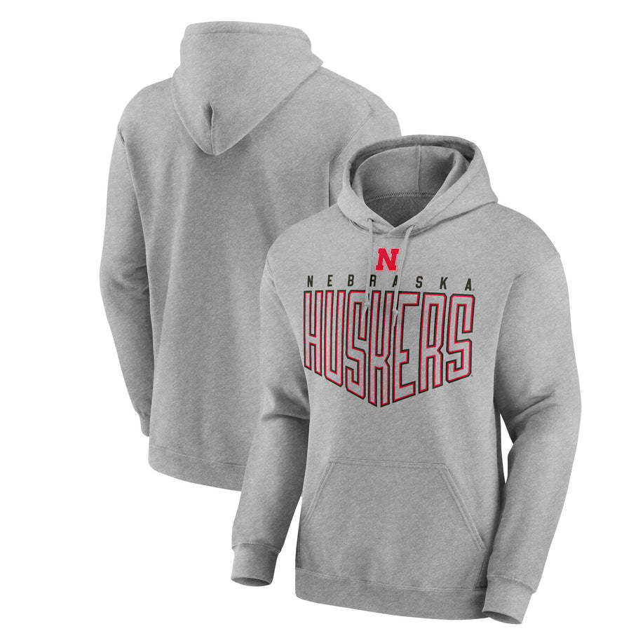 Men's Heathered Gray Nebraska Huskers Jump The Gun Pullover Hoodie