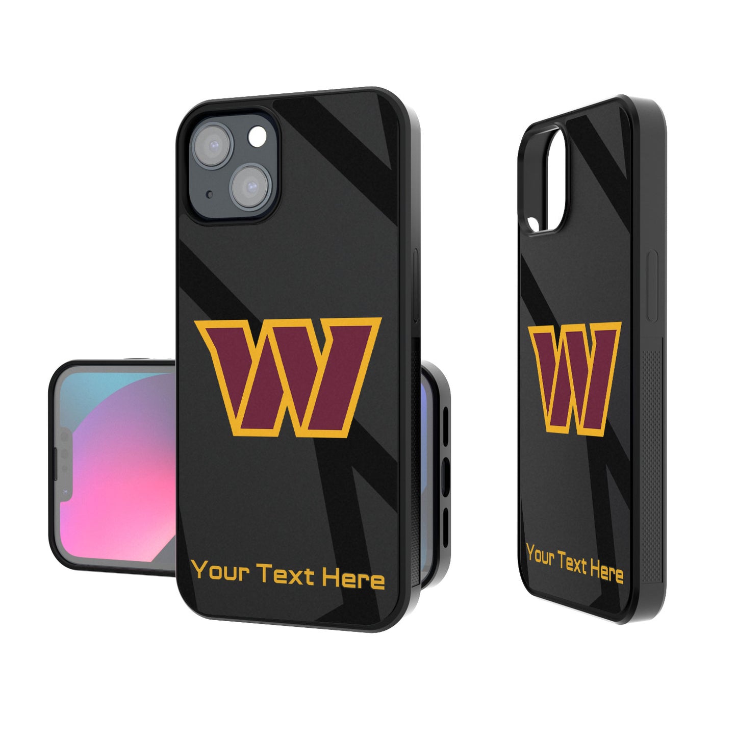 Washington Commanders Personalized Tilt Design iPhone Bump Case