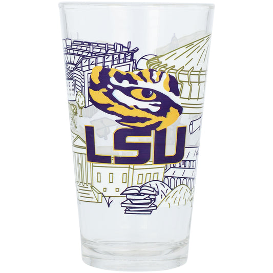 LSU Tigers 16oz. Campus Line Art Pint Glass