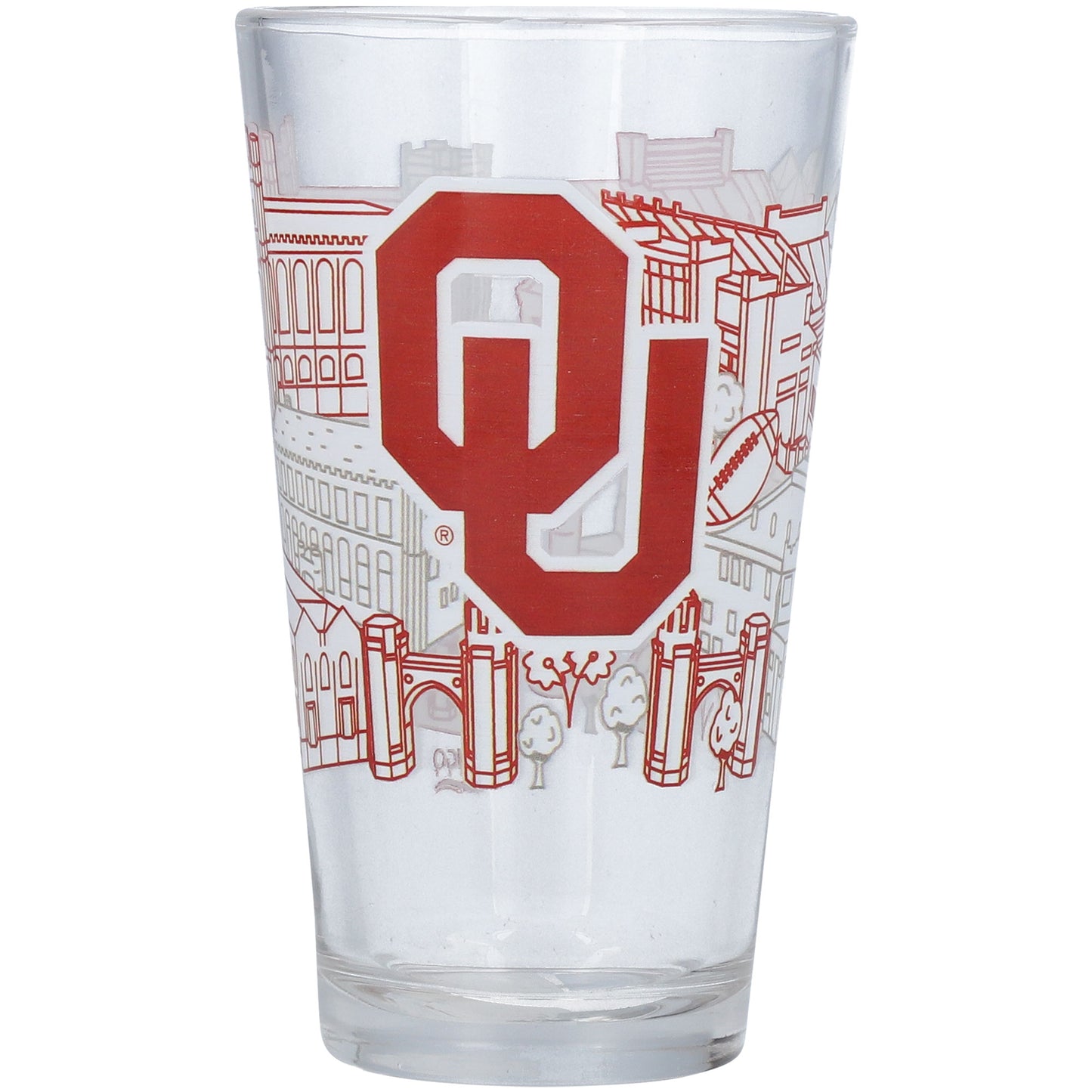 Oklahoma Sooners 16oz. Campus Line Art Pint Glass