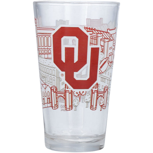 Oklahoma Sooners 16oz. Campus Line Art Pint Glass