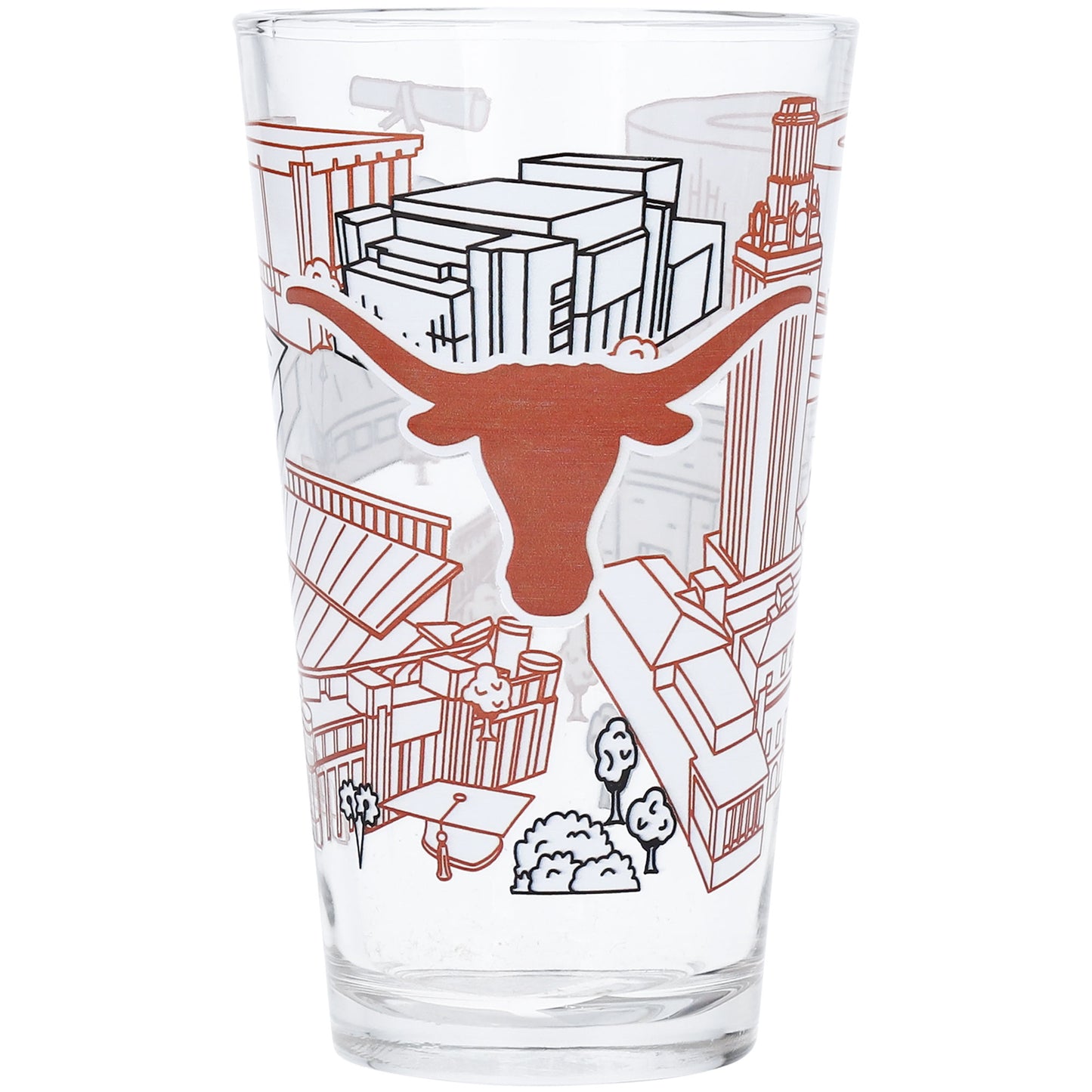 Texas Longhorns 16oz. Campus Line Art Pint Glass