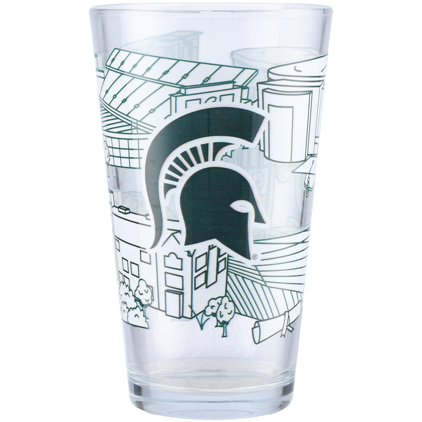 Michigan State Spartans 16oz. Campus Line Art Pint Glass