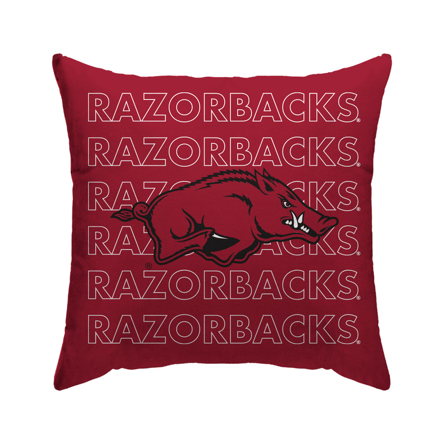 Arkansas Razorbacks 18'' x 18'' Echo Wordmark Poly Span Décor Pillow