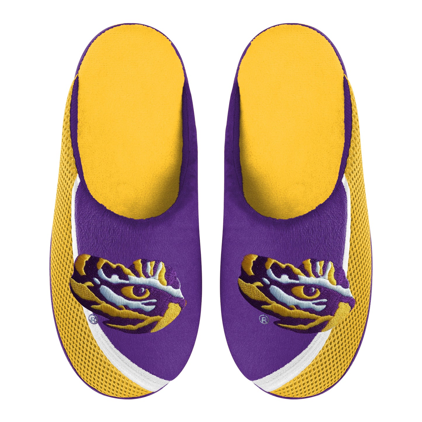 Men's FOCO LSU Tigers Big Logo Color Edge Slippers