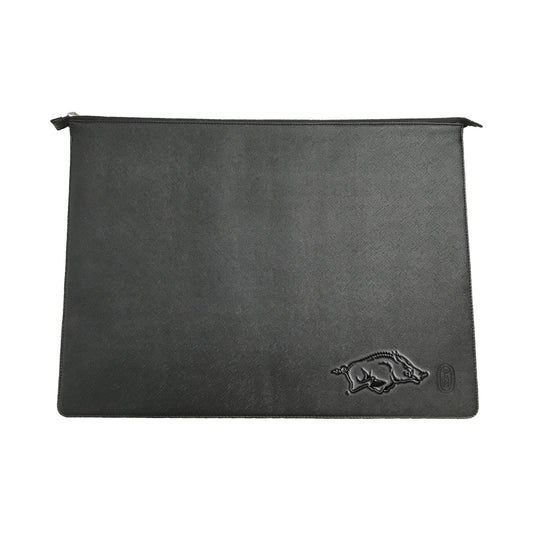 Black Arkansas Razorbacks Debossed Faux Leather Laptop Case