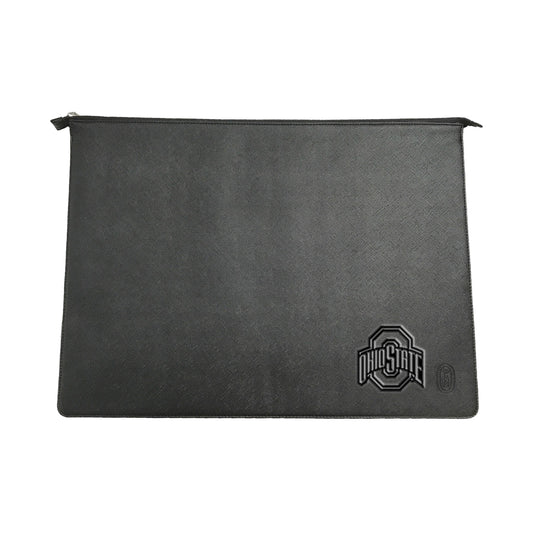 Black Ohio State Buckeyes Debossed Faux Leather Laptop Case