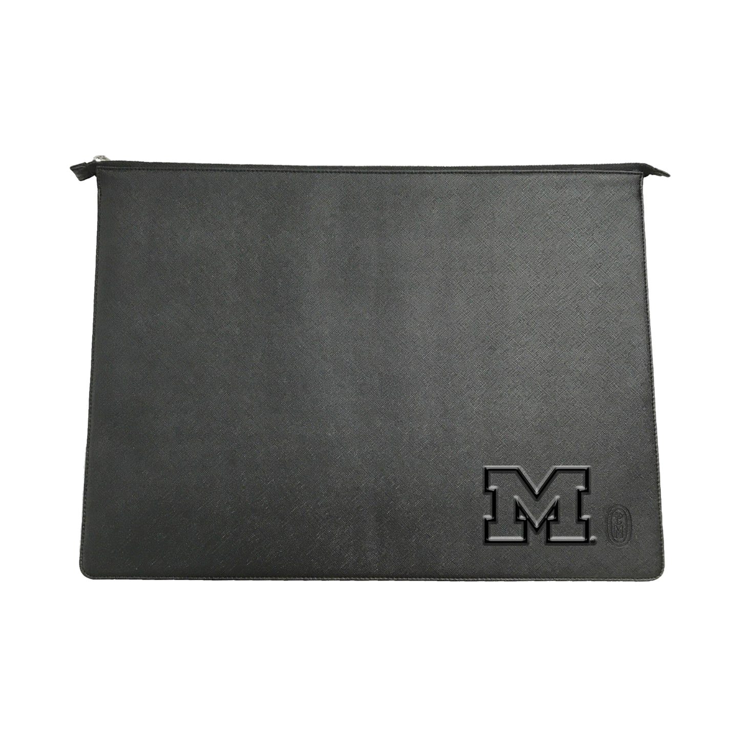 Black Michigan Wolverines Debossed Faux Leather Laptop Case