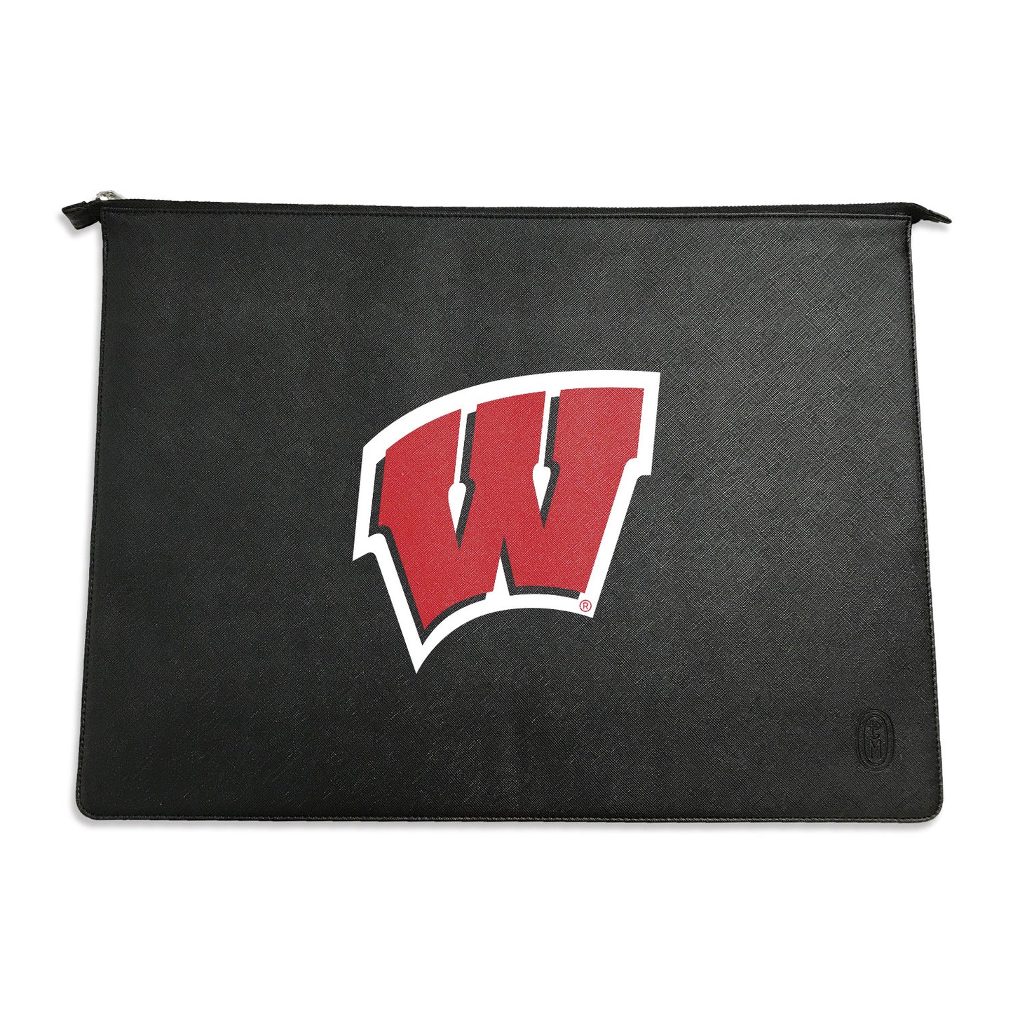 Black Wisconsin Badgers Faux Leather Laptop Case