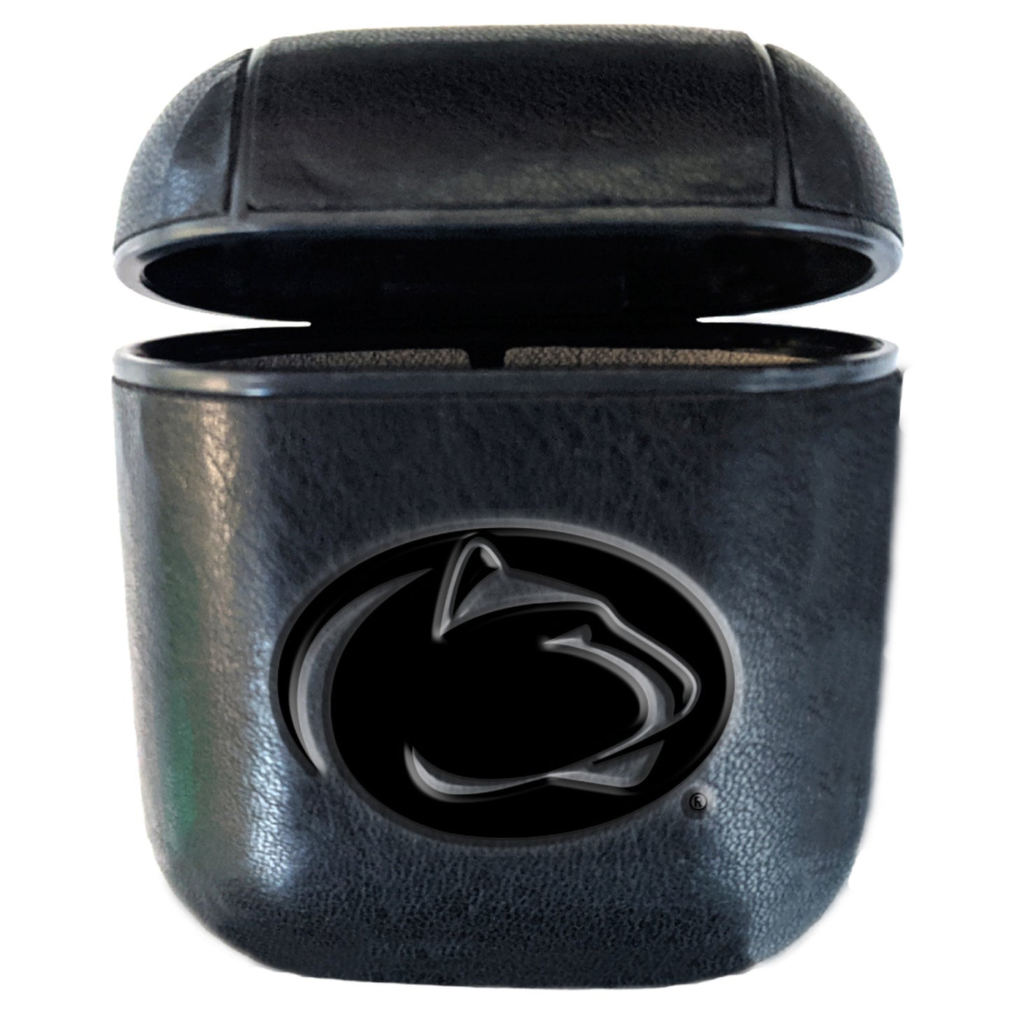 Black Penn State Nittany Lions Faux Leather Airpods Case