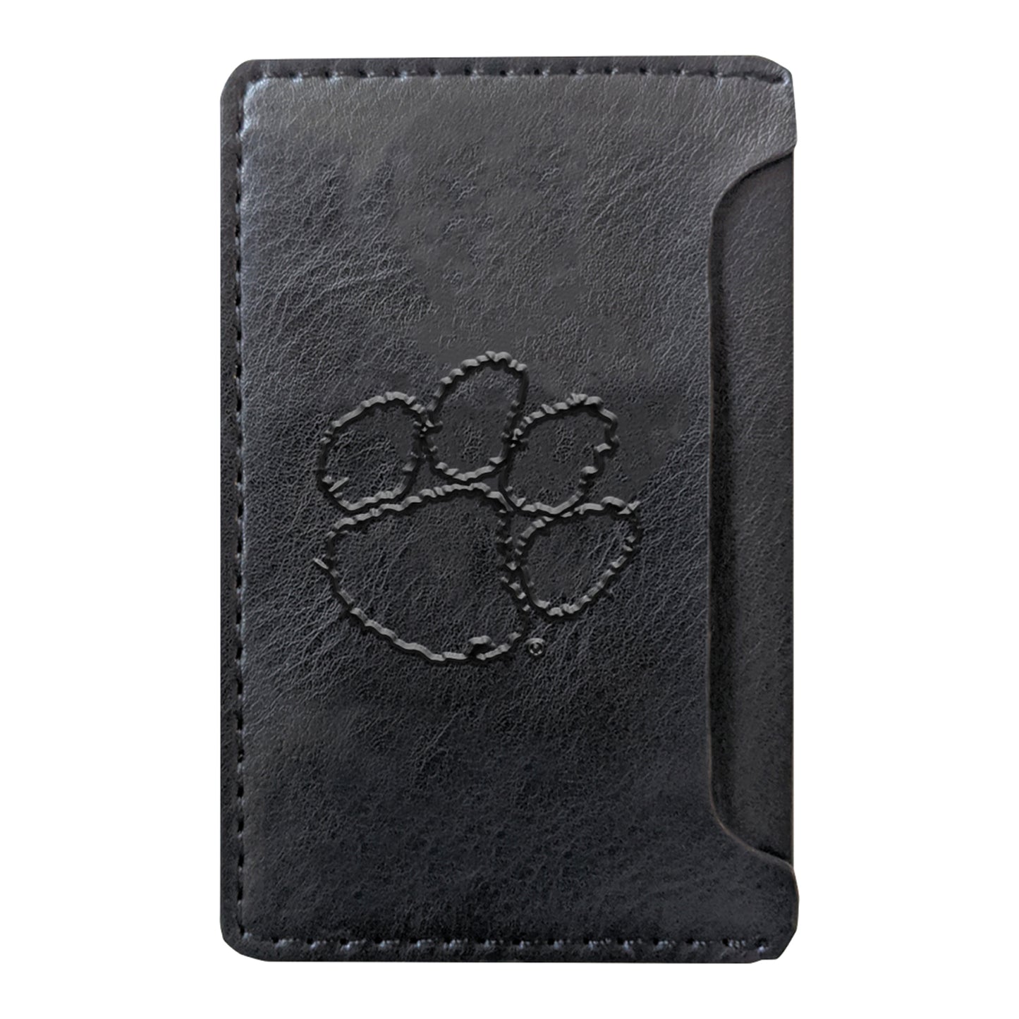 Black Clemson Tigers Debossed Faux Leather Phone Wallet Sleeve