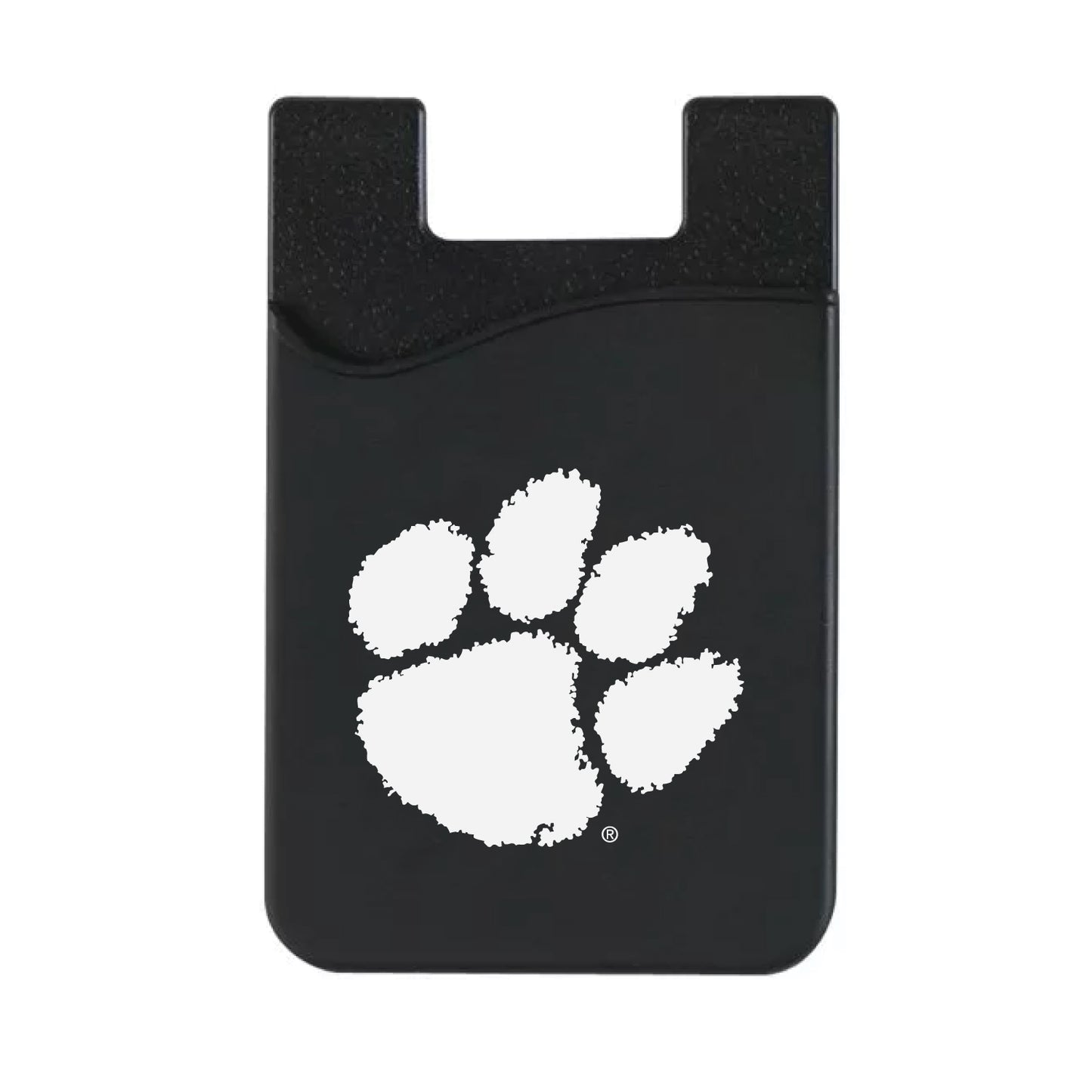 Black Clemson Tigers Logo Top Loading Faux Leather Phone Wallet Sleeve