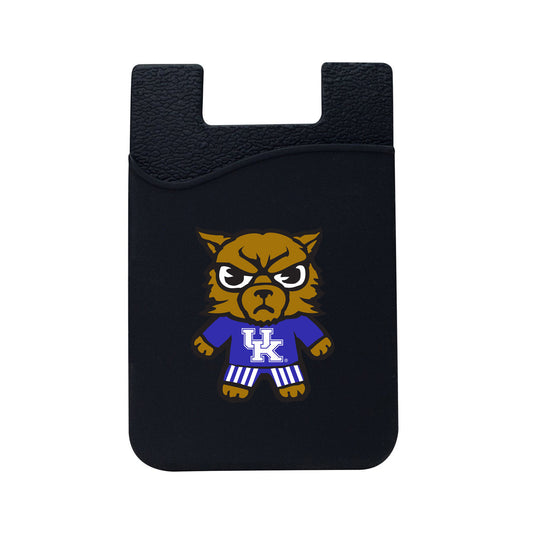 Black Kentucky Wildcats Mascot Top Loading Faux Leather Phone Wallet Sleeve