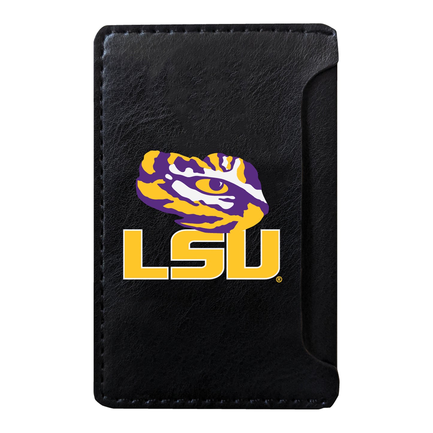 Black LSU Tigers Faux Leather Phone Wallet Sleeve