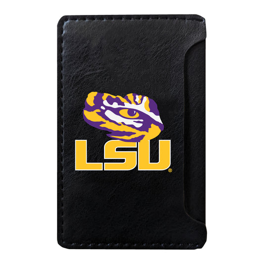 Black LSU Tigers Faux Leather Phone Wallet Sleeve