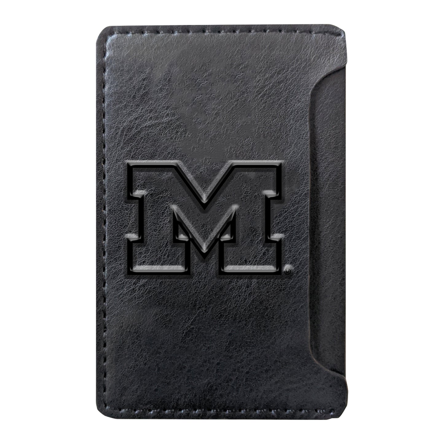 Black Michigan Wolverines Debossed Faux Leather Phone Wallet Sleeve