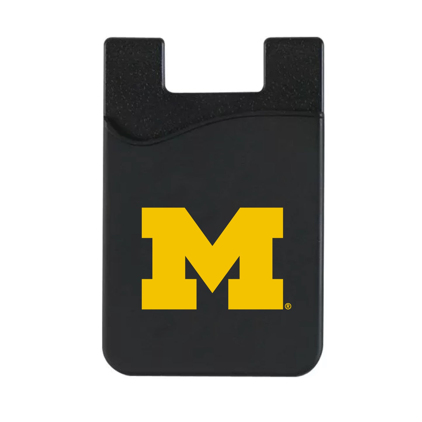 Black Michigan Wolverines Top Loading Faux Leather Phone Wallet Sleeve