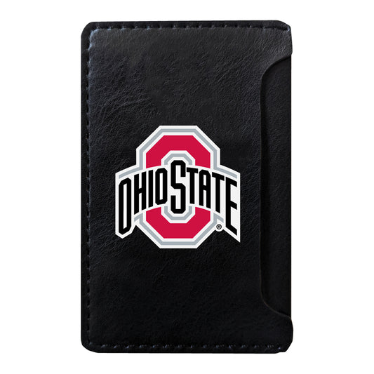 Black Ohio State Buckeyes Faux Leather Phone Wallet Sleeve