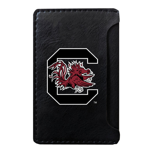 Black South Carolina Gamecocks Faux Leather Phone Wallet Sleeve