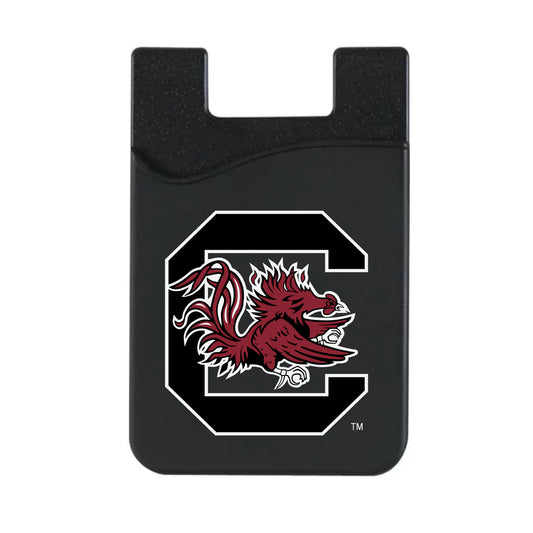 Black South Carolina Gamecocks Logo Top Loading Faux Leather Phone Wallet Sleeve