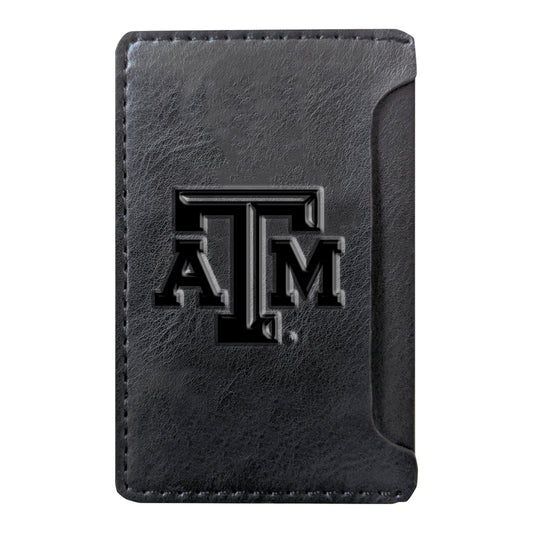 Black Texas A&M Aggies Debossed Faux Leather Phone Wallet Sleeve