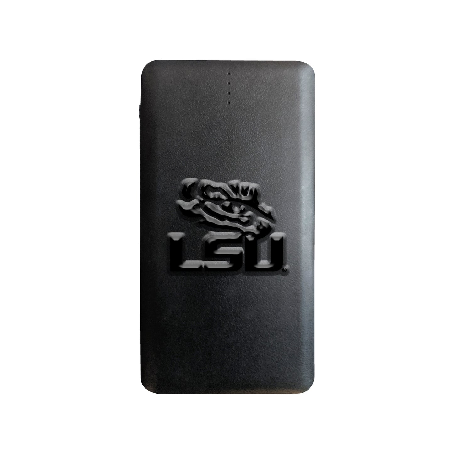 Black LSU Tigers Debossed Faux Leather Power Bank