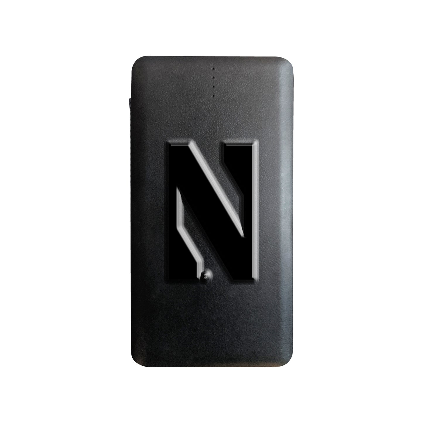 Black Northwestern Wildcats Debossed Faux Leather Power Bank