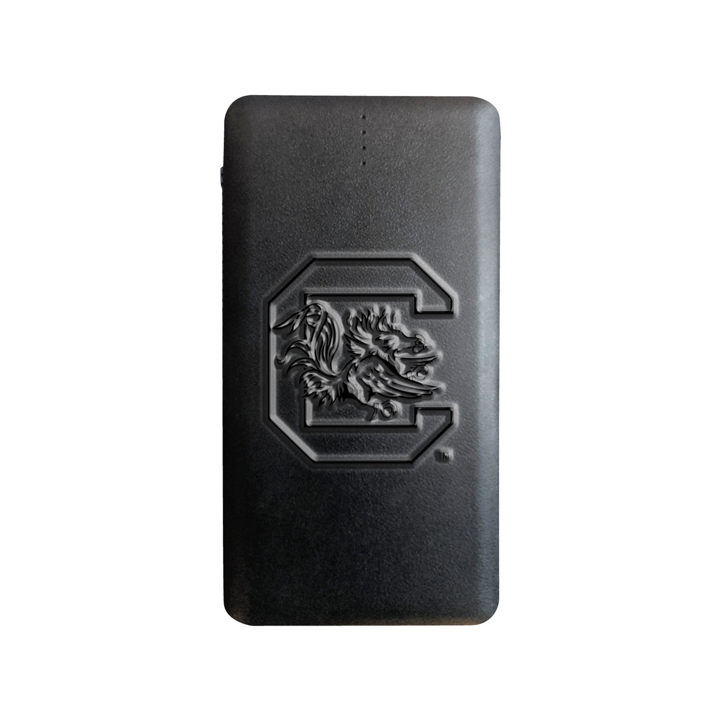 Black South Carolina Gamecocks Debossed Faux Leather Power Bank