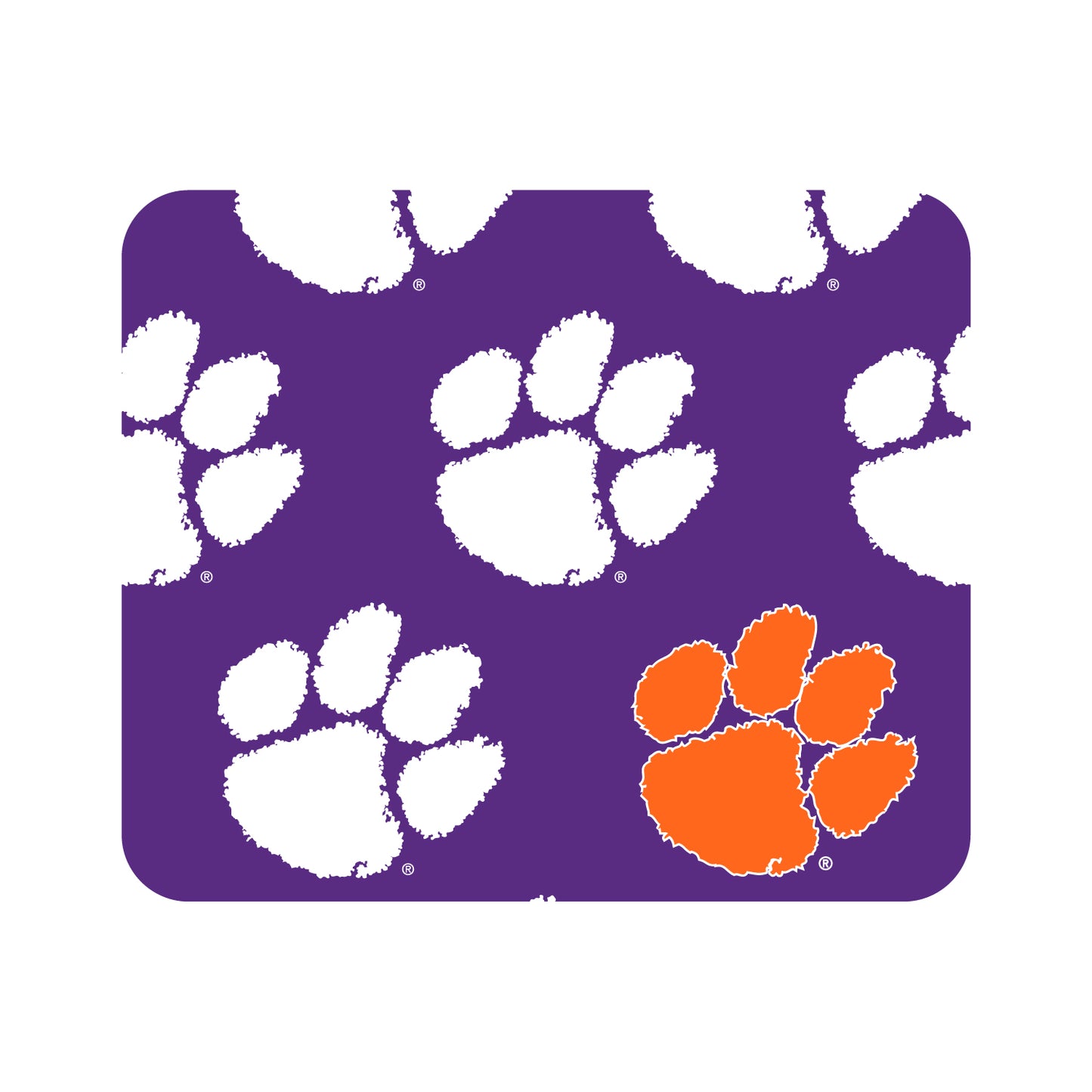 Purple Clemson Tigers Echo Logo Mouse Pad