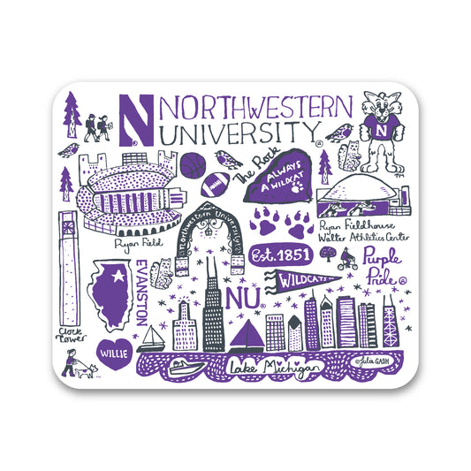 White Northwestern Wildcats Mouse Pad