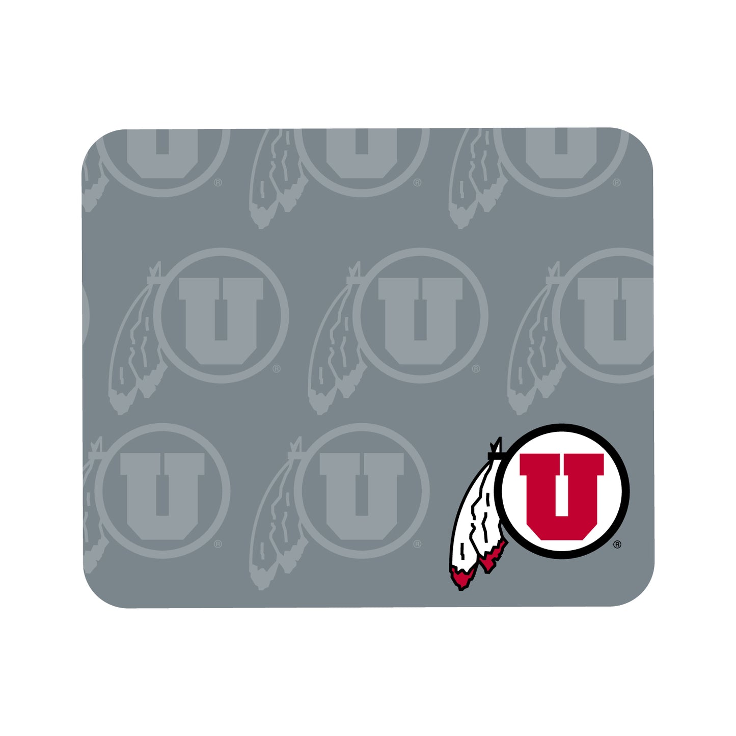 Gray Utah Utes Echo Logo Mouse Pad