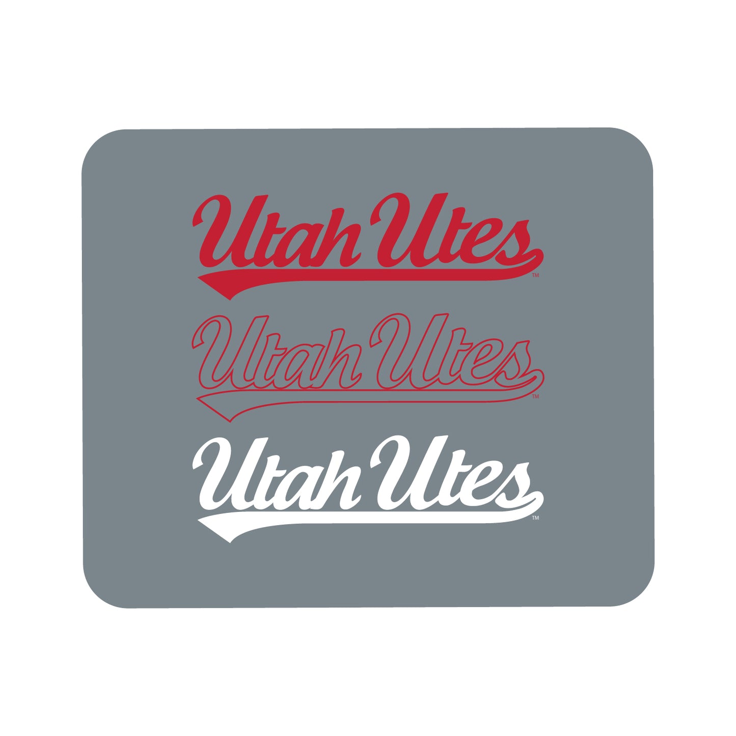 Gray Utah Utes Wordmark Logo Mouse Pad